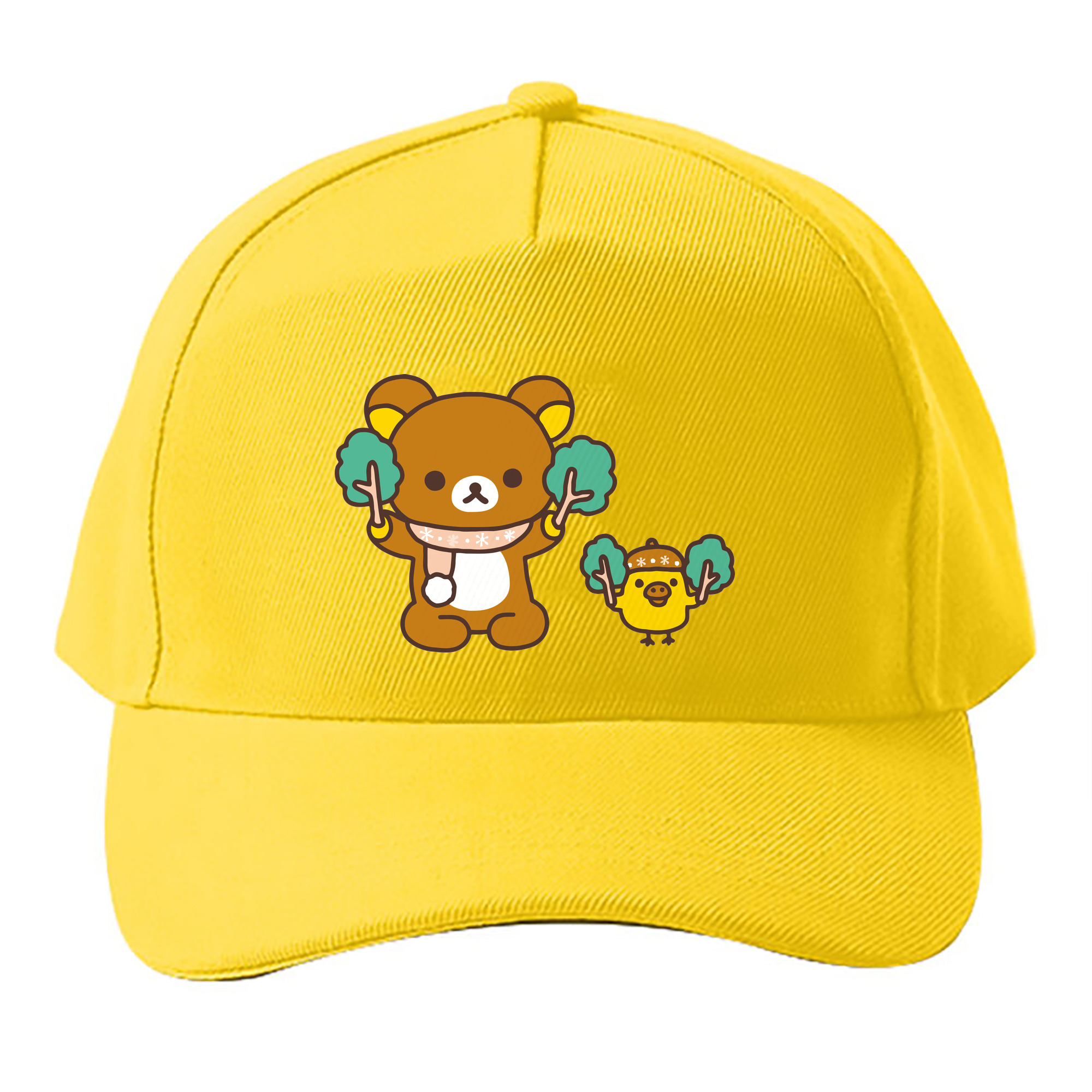 （画像用） リラックマ リラックマ キイロイトリ Rilakkuma Korilakkuma Kiiroitori ベースボールキャップ 綿100％ 男女兼用 帽子 スポーツ